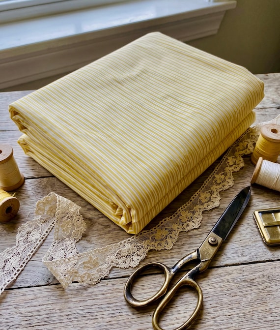 Stunning vintage fabric burned yellow striped color high quality fabric retro fabric Scandinavian design Swedish cotton textile