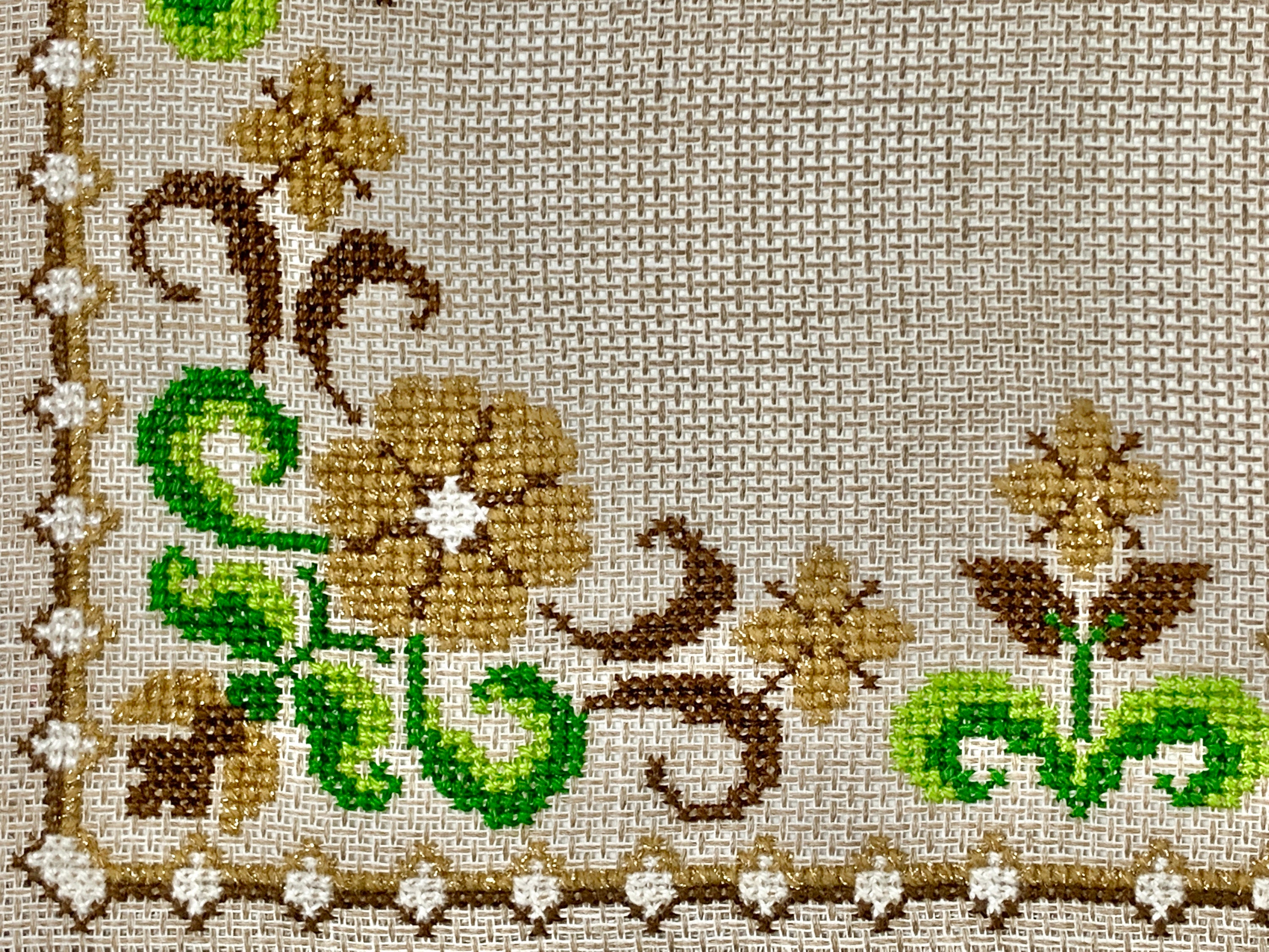 Vintage Swedish Embroidered Tablecloth: 1950s Floral Cotton