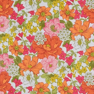 Retro style fabric New Vintage inspired 60s-70s Flower Power Fabric for Retro Enthusiasts & DIY Crafters Scandinavian design