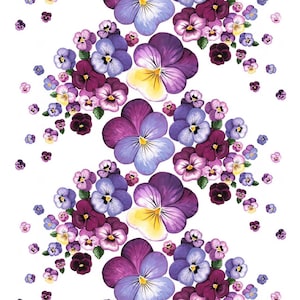 Swedish scandinavian designer fabric. Purple floral print Viola Mialotta Arvidsson high quality cotton unused