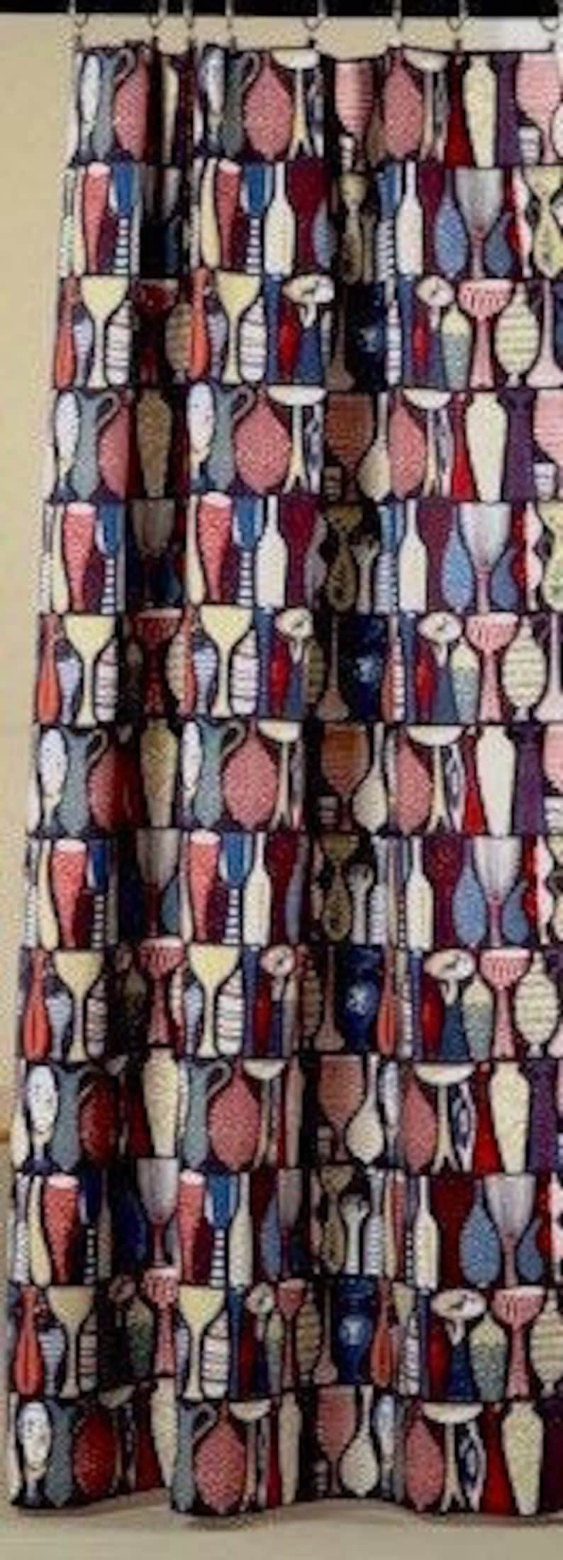 Swedish 50s vintage fabric retro print Stig Lindberg Pottery Mid century modern fabric 1950s scandinavian design designer fabric image 4