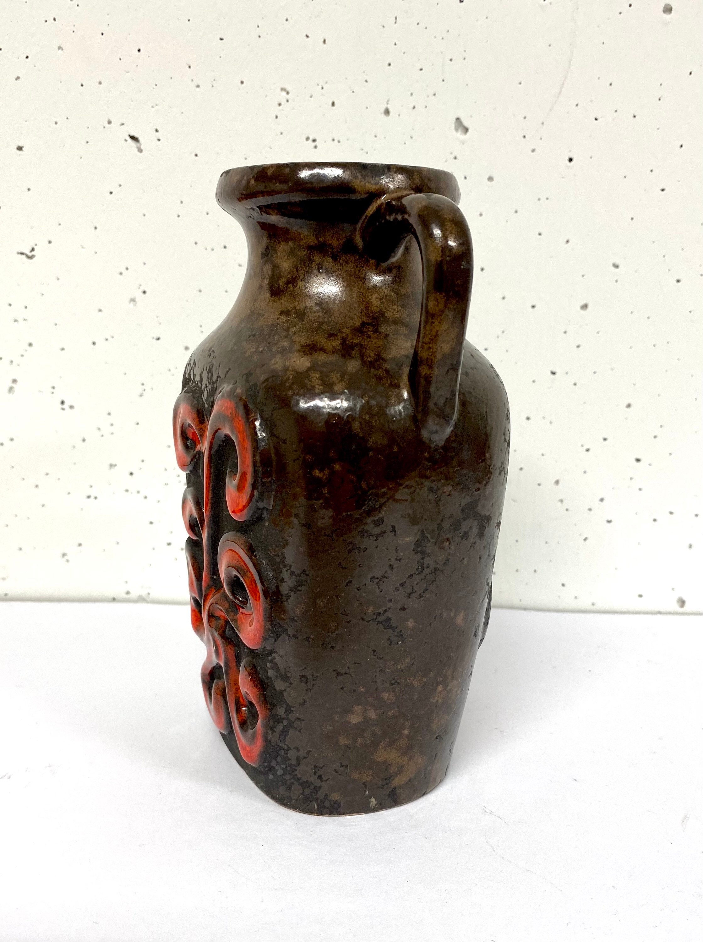 ton＊　Fat Lava Strehla社 チャコールブラウンの花瓶 ton＊様専用 Fat Lava Strehla社 チャコールブラウンの花瓶