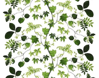 Beautiful designer fabric by the yard Green floral print Mialotta Arvidsson "Liv" Nature home decor Curtains fabric