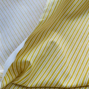 Fantastiskt vintagetyg med bränd gul randig färg, högkvalitativt tyg, retrotyg, skandinavisk design, svensk bomullstextil bild 6