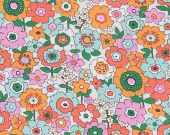 Retro style fabric New 60s-70s Swedish Flower Power Fabric for Retro Enthusiasts & DIY Crafters Scandinavian design Sewing Quilting