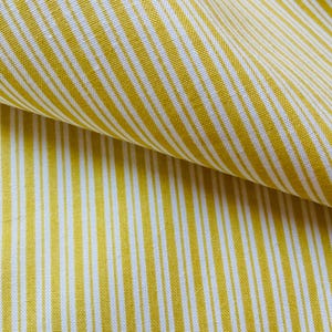 Fantastiskt vintagetyg med bränd gul randig färg, högkvalitativt tyg, retrotyg, skandinavisk design, svensk bomullstextil bild 8