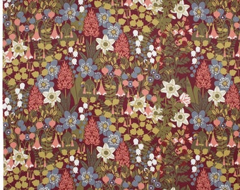 Swedish Floral Print Fabric: Retro Scandinavian Design by Märta Lena Bjerhagen