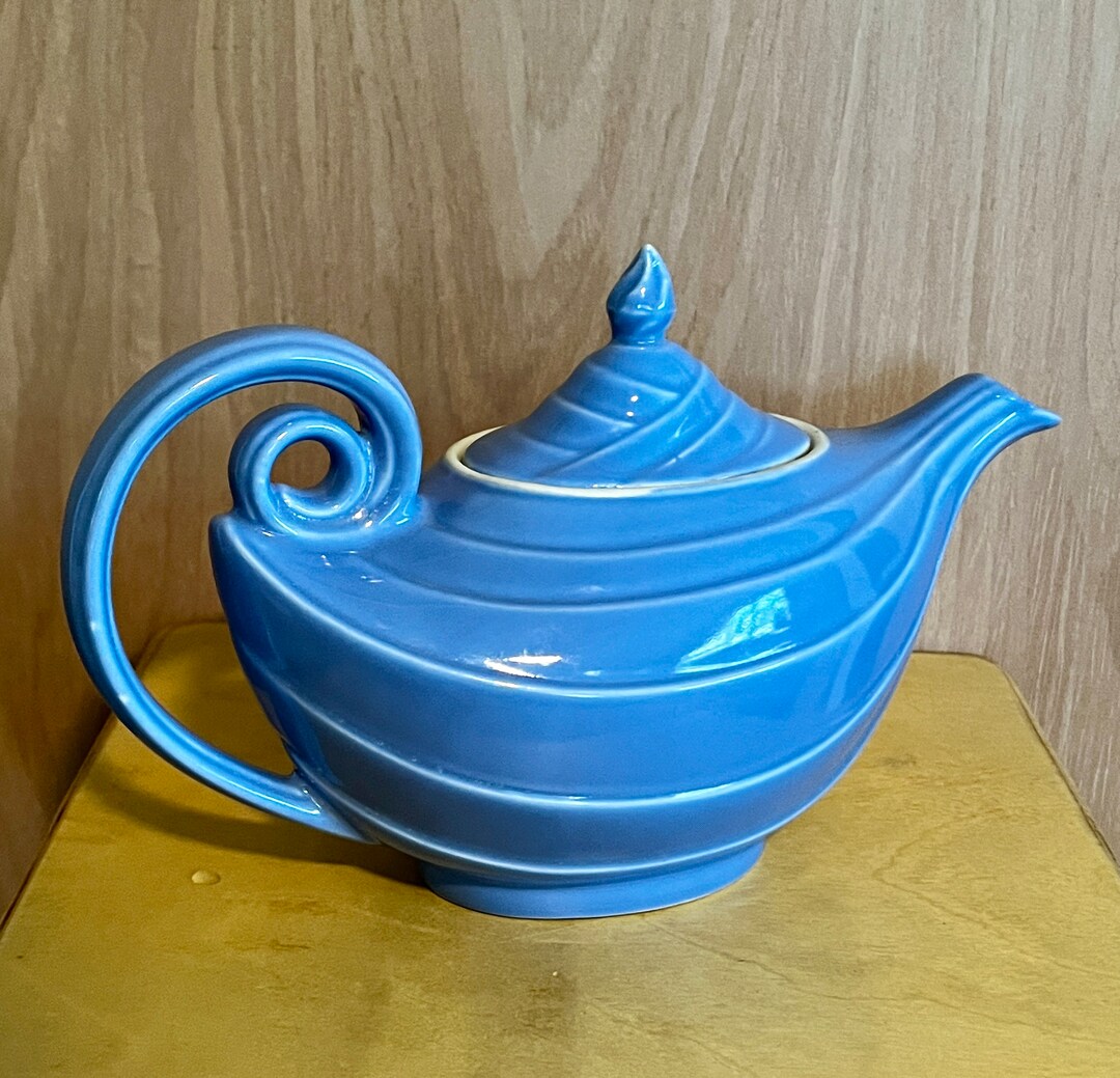 Vintage HALL Aladdin Style Blue Teapot, HALL Pottery Etsy