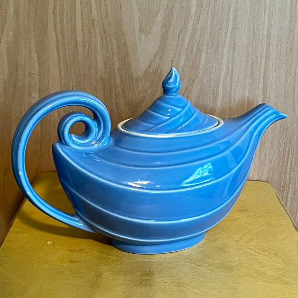 Vintage HALL Aladdin Style Blue Teapot, HALL Pottery