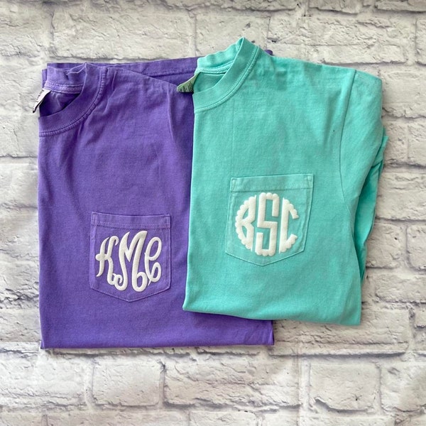 Monogram Pocket Tee - Etsy