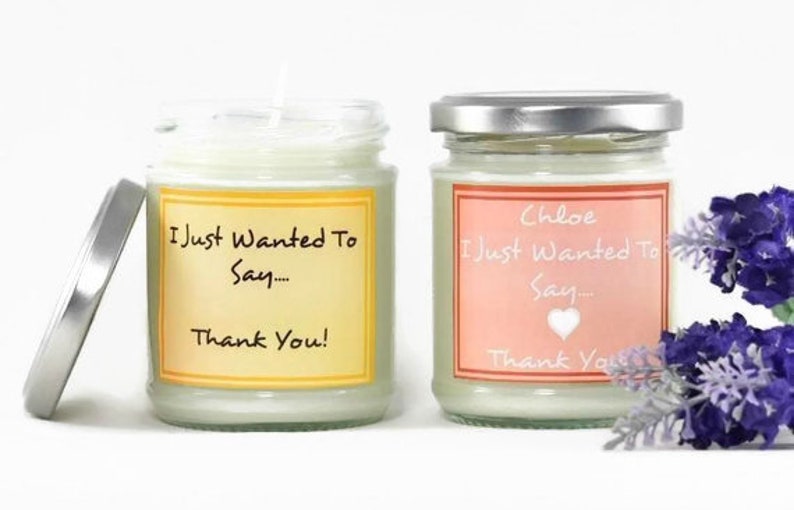 Thank you Candle Personalised Candle Gratitude Candle To Say Etsy