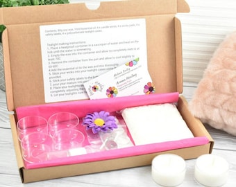 Candle Making Kit, DIY Tea lights, Art And Craft Kit, Make Your Own Tealights Gift Box