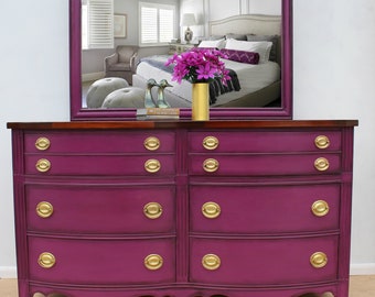 Purple dresser 2024 with mirror