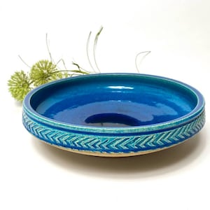 Vintage Kähler / HAK Denmark - Very Large Bowl - Turquoise Blue Glaze - Danish Scandinavian Pottery - Mid Century - Studio Pottery