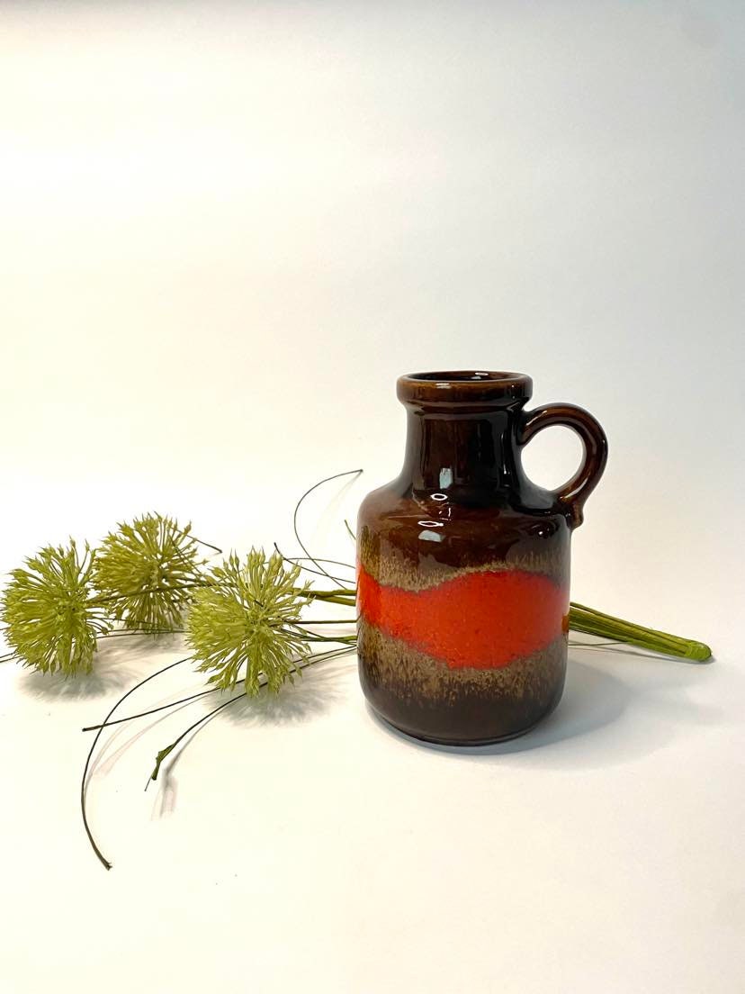 1970s Fat Lava Vase - West Germany - Vintage Ceramic Pitcher