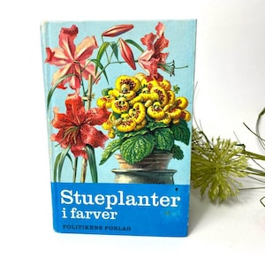 Vintage Flower Botanical Scandinavian Guide - Libro illustrato degli anni '60 sulle piante da appartamento. Illustrazioni a colori di effimere, regalo di un artista creativo