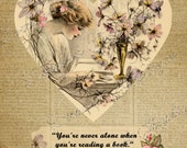 You are Never Alone When Reading a Book: Altered Art Photographic Print