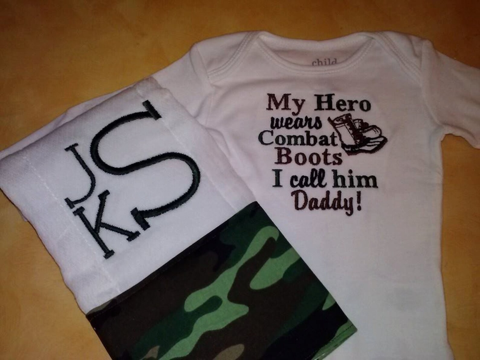My Hero Wears Combat Boots Baby Gift Set Burp Cloth and Etsy