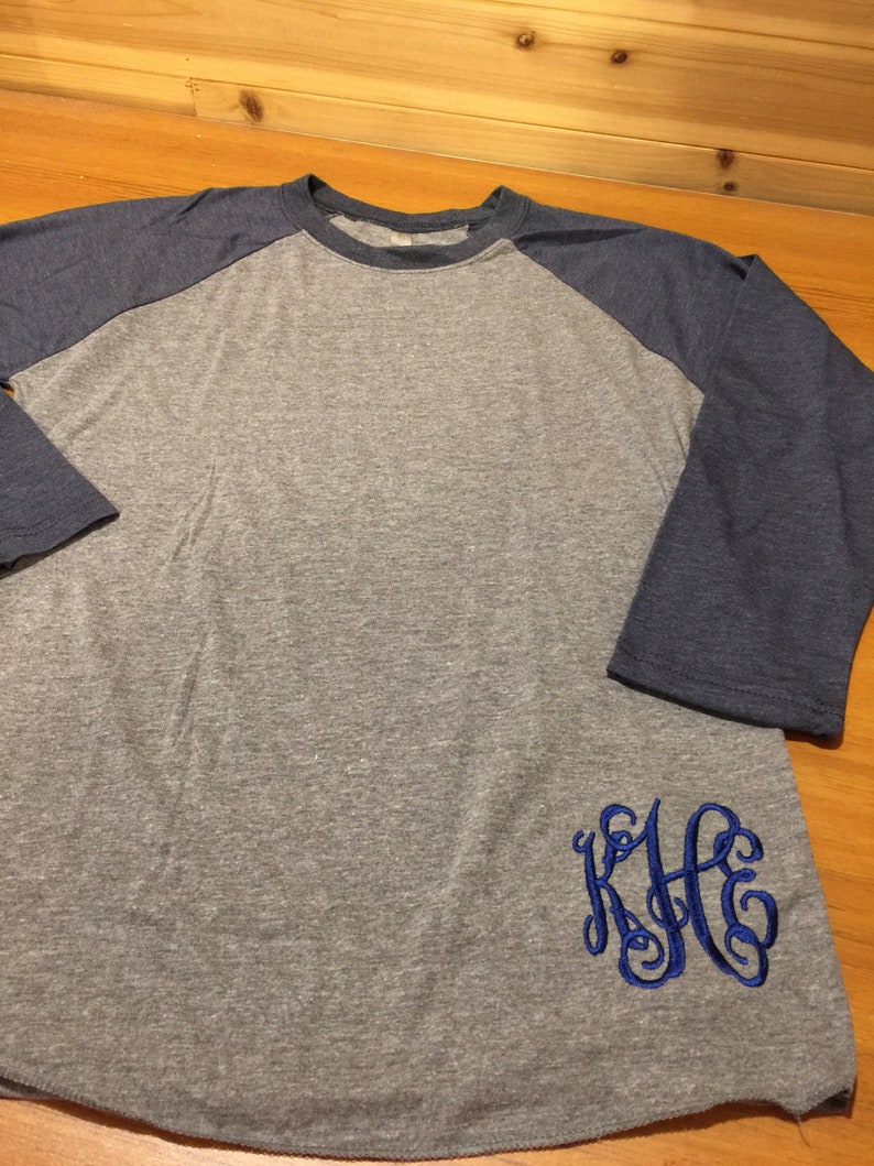 Monogrammed Raglan Shirt Baseball Tee Embroidered Raglan Personalized Soft Flowy Raglan