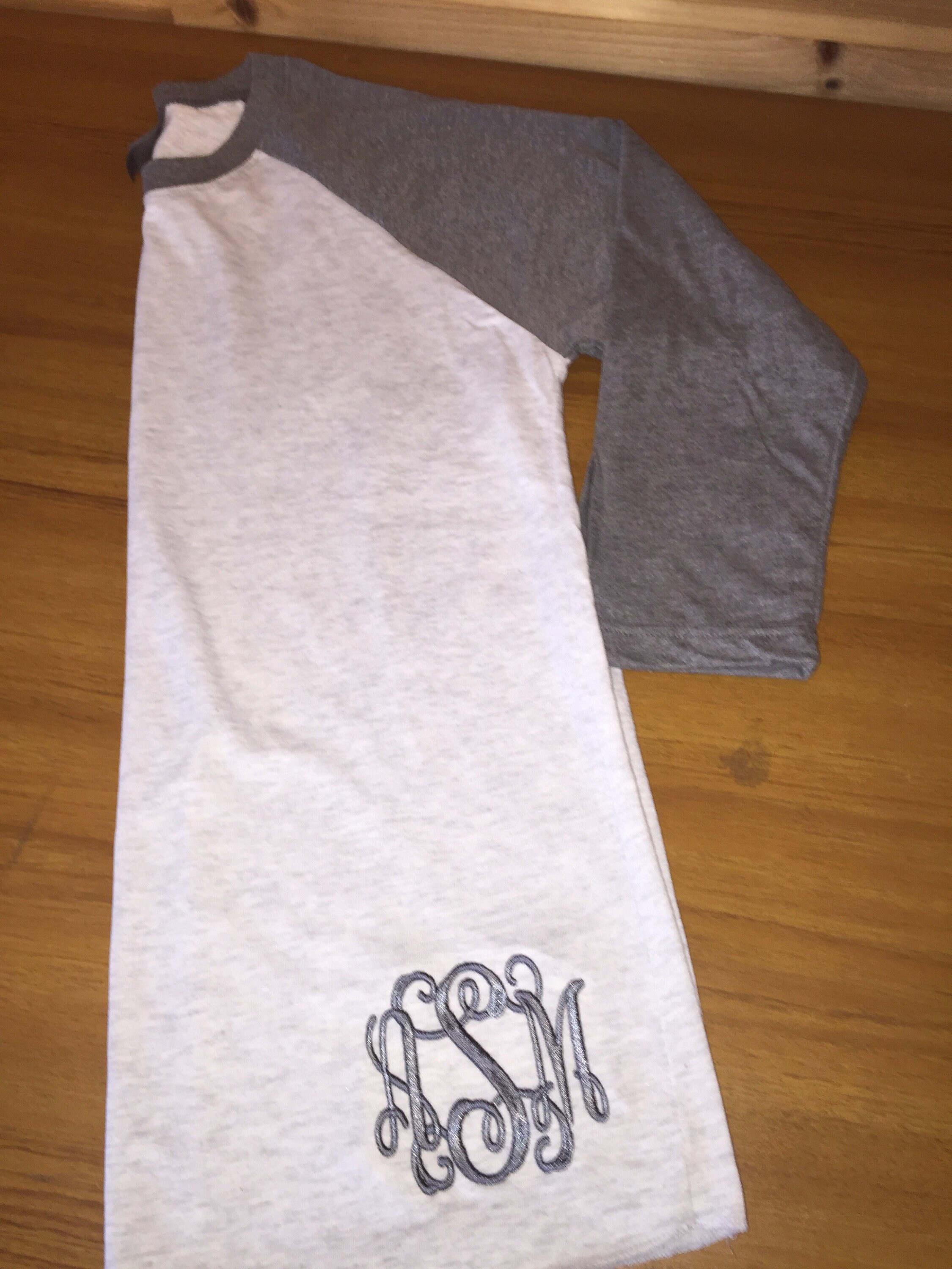 Monogrammed Raglan Shirt Baseball Tee Embroidered Raglan Personalized Soft Flowy Raglan