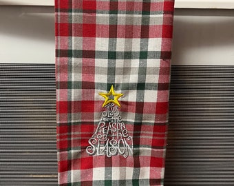 Christmas Plaid Dish Towel