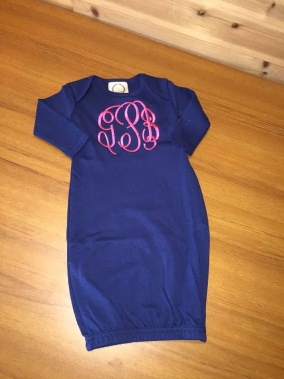 baby girl gown and hat set