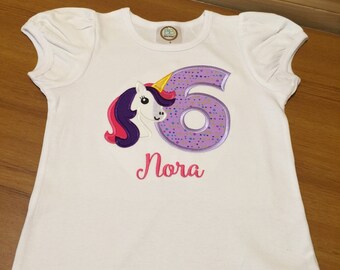 Unicorn Birthday Shirt - Unicorn Applique - Unicorn Boutique Ruffle Shirt - Unicorn Birthday Applique Shirt - Unicorn Party