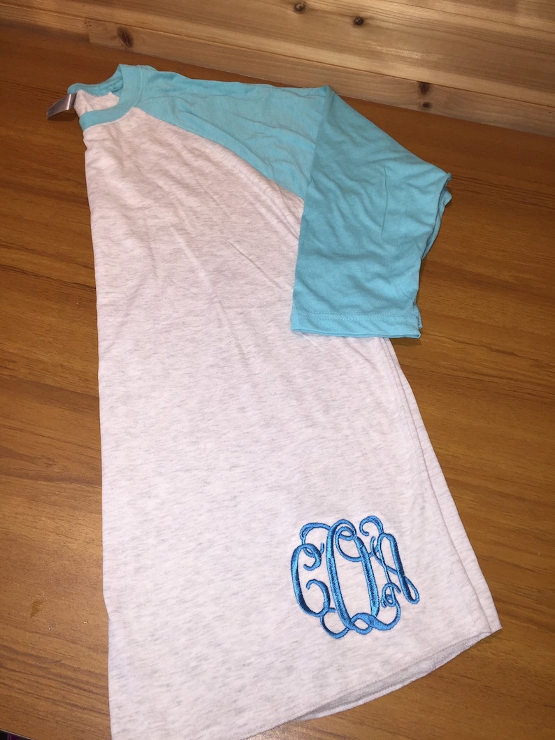 Monogrammed Raglan Shirt Baseball Tee - Embroidered Raglan ...