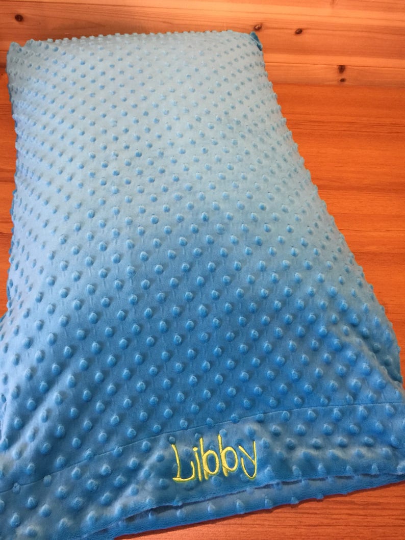 Minky Dot Embroidered Pillowcase Soft Children's Pillow Etsy