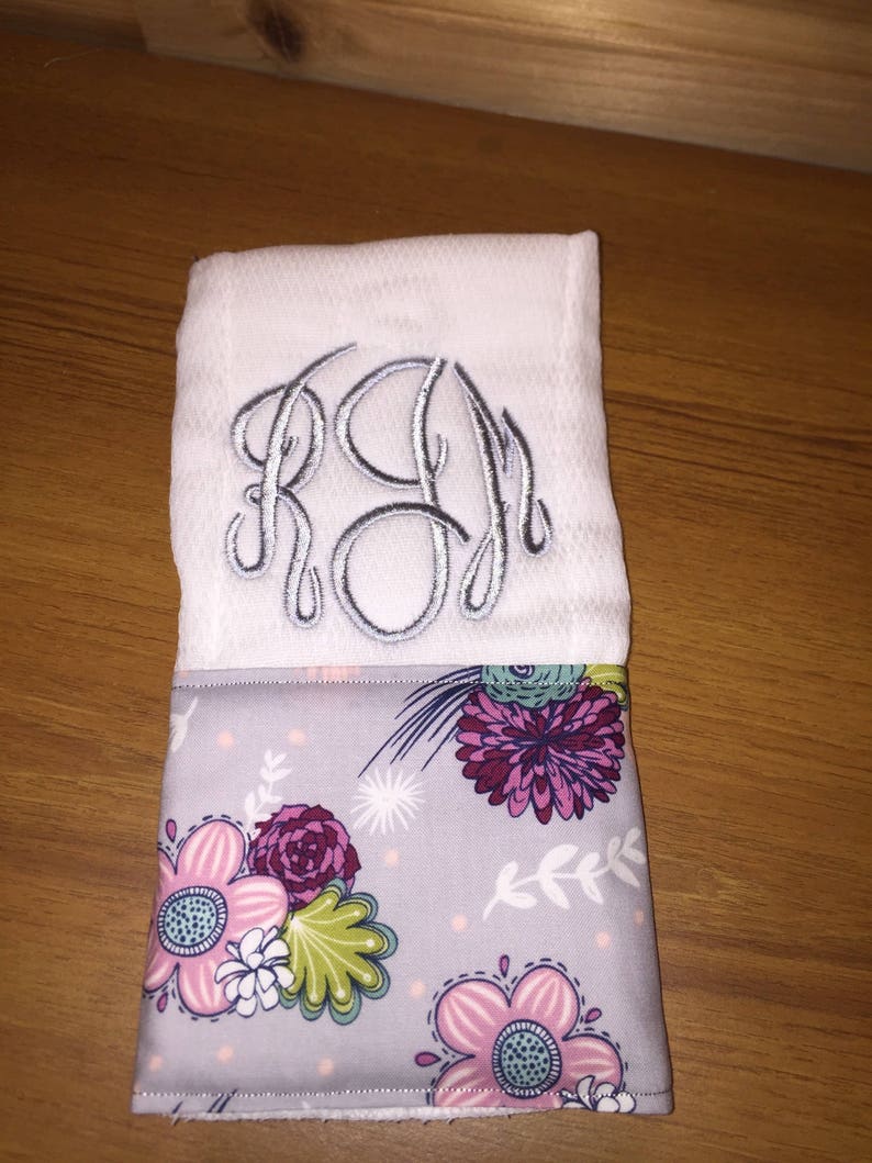 3 Burp Cloth Set for a Girl Burp Cloths Embroidered Burp Etsy