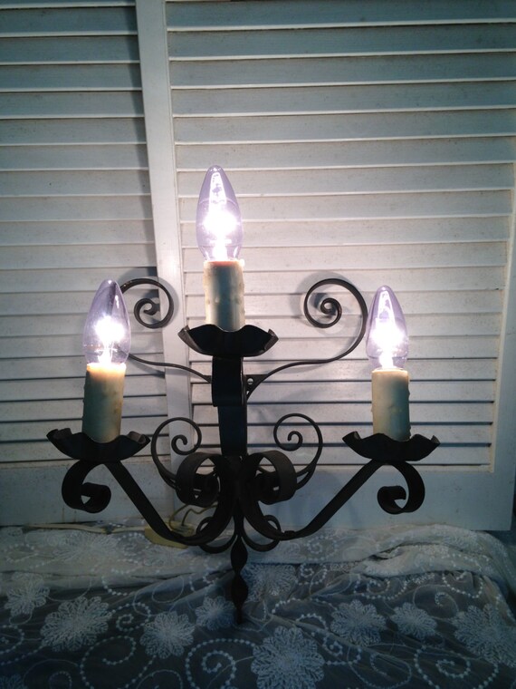 Black wrought iron wall sconces deals