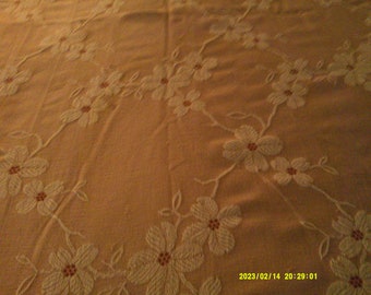 Lovely Vintage Bedspread, Pink with White Flowers, Measures 100x90. Came from the Estate of a Great Aunt in South Georgia.