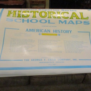 REDUCED Vintage 20 Page Map of Historical School Maps and American History, George F. Crams Map Company