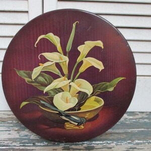 Vintage Tin, Deer Park Baking Co., Chicago, White Peace Lilies