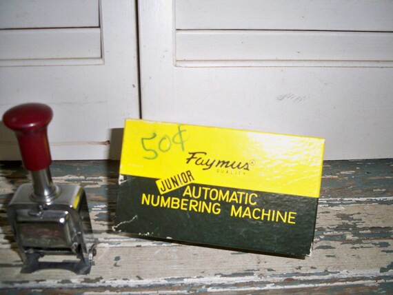Faymus Junior Automatic Numbering Machine, made in Japan, Great Vintage Office Machine View 2