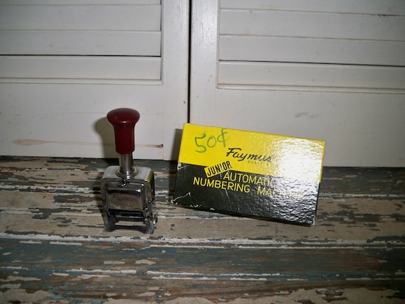 Faymus Junior Automatic Numbering Machine, made in Japan, Great Vintage Office Machine