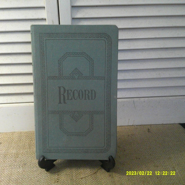 Vintage "Records" Ledger Book, Boorum & Pease Company, No. 66 Account Book, 300 page ledger. Hard Back cover.