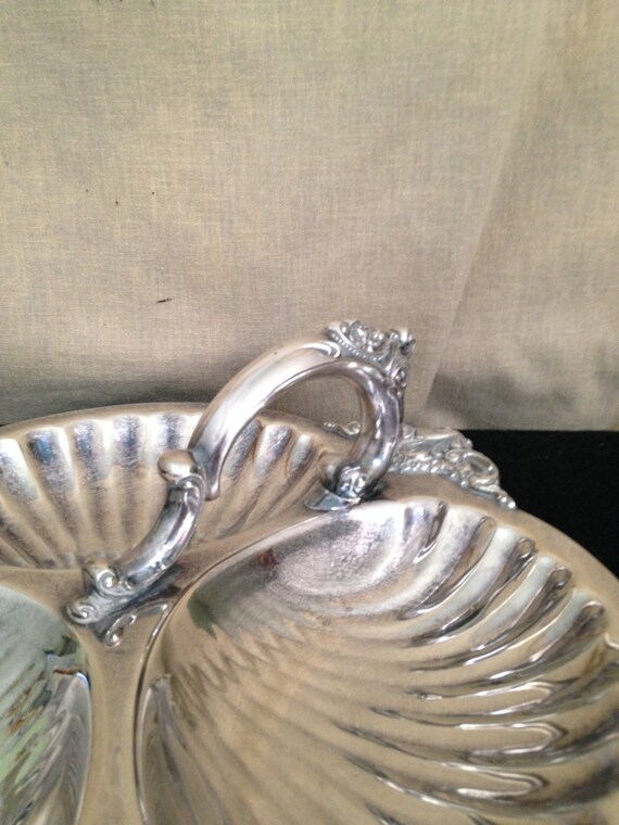 Baroque by Wallace 220 Three Section Tray Silver Plated Beautiful
