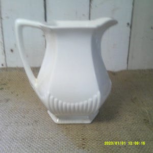 Beautiful White Ironstone Pitcher, Made by Wm Adams and Sons, England.