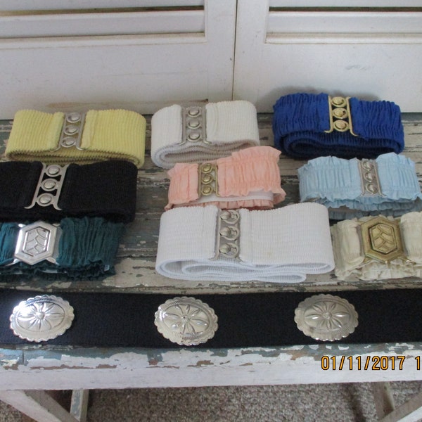 Rainbow of Colors, Elastic Belts, Sizes from small to x-large, Square Dance Belts