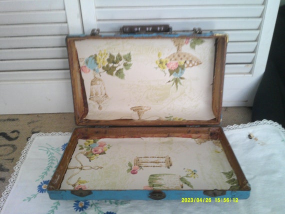 Painted Small Case, Painted Distressed Turquoise … - image 5