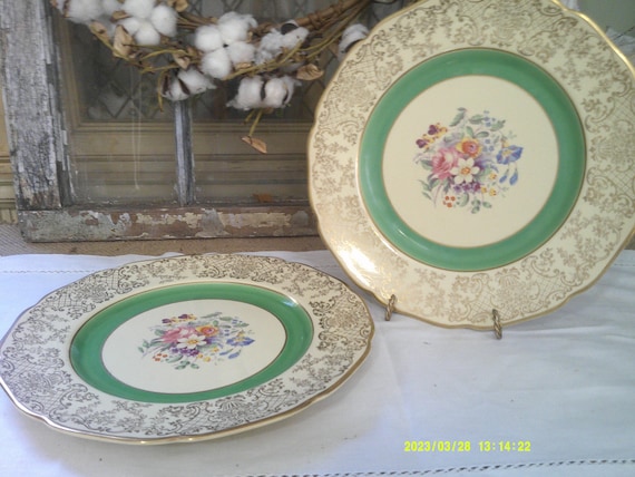 Johnson bros　金彩　25cmディナープレート5枚 Victorian, Johnson Bros. England Plates, Lovely Gold on the Edges