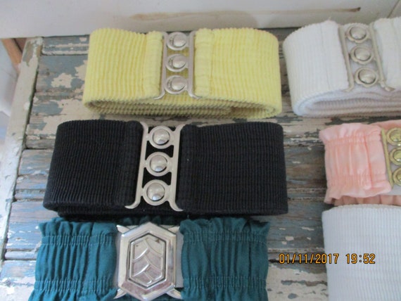 6 Square Dancing Cinch Belts Navy Pink Red Teal White Purple Elastic Vintage Elastic 1980s Vintage Belts for sale | eBay main image 3