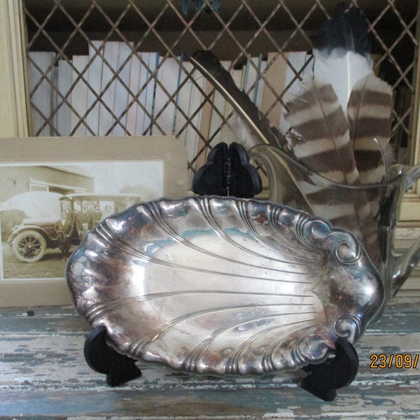 Wm Rogers Silver Plated on Copper Tray, Numbered 9348, Shell Design