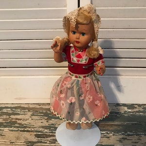 Cute Little Blonde Hair and Blue Eyes Doll, Dressed From Head to Toe in Holland Outfit. Moveable Arms and Legs, Eyes open and close