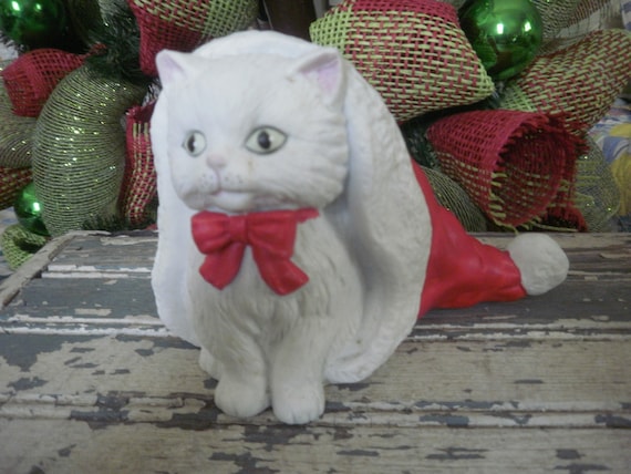 陶器製子猫オルゴール、「メリーリトルクリスマス」、ホリデー 