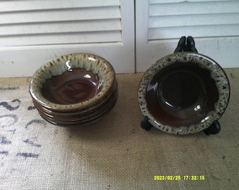 Brown Ceramic Stoneware Brown Drip Soup Bowls.The bowls measure 6 3/4" x 2". The bowl set has a glossy brown glaze with a pretty drip edge.