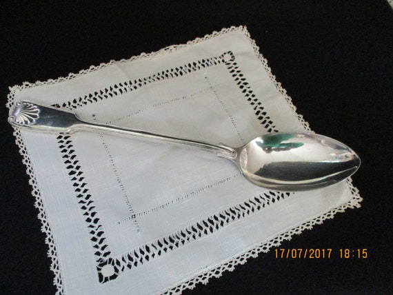 Lovely 12 1/2 Towle Silver-plated Serving Spoon, Clam Design on Handle  Front and Back and Clam Design on Back of Spoon and Stamped Japan. -   Denmark