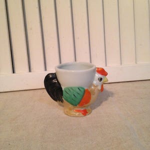 Collection of Vintage Egg Cups, made in Japan, Lusterware Bright Colored Chicken