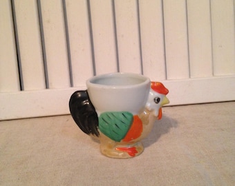 Collection of Vintage Egg Cups, made in Japan, Lusterware Bright Colored Chicken